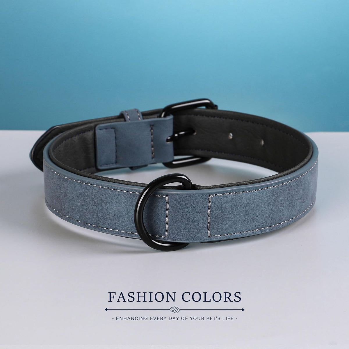 Didog Soft Padded PU Leather Dog Collar, Breathable and Adjustable Dog Collars for Small Dogs