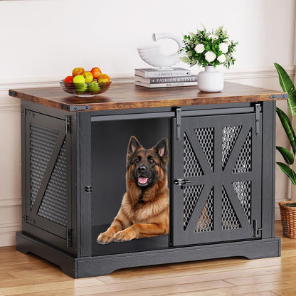VOPEAK 43.3" XL Dog Crate Furniture, Chew Resistant Dog Crate for Medium Large Dogs, Heavy Duty