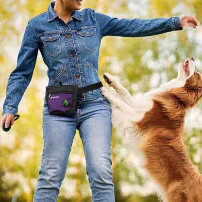 Gobeigo Dog Treat Pouch and Training Clicker, Upgrade Two Magnetic Closure to Prevent Spills, 2 Cup
