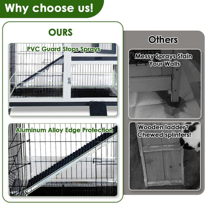 Bunny Hutch Indoor Rabbit Cage Outdoor 2-Story Rabbit House with Urine Guards and 2 Removable Tray