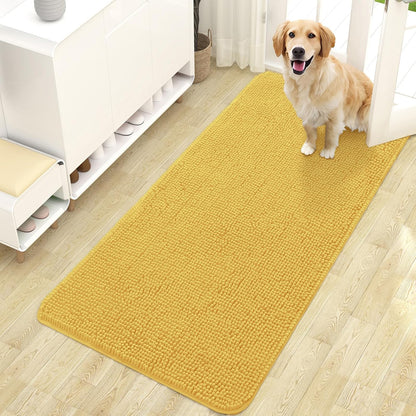 OLANLY Dog Door Mat for Muddy Paws 47x24, Absorbs Moisture and Dirt, Absorbent Non-Slip Washable