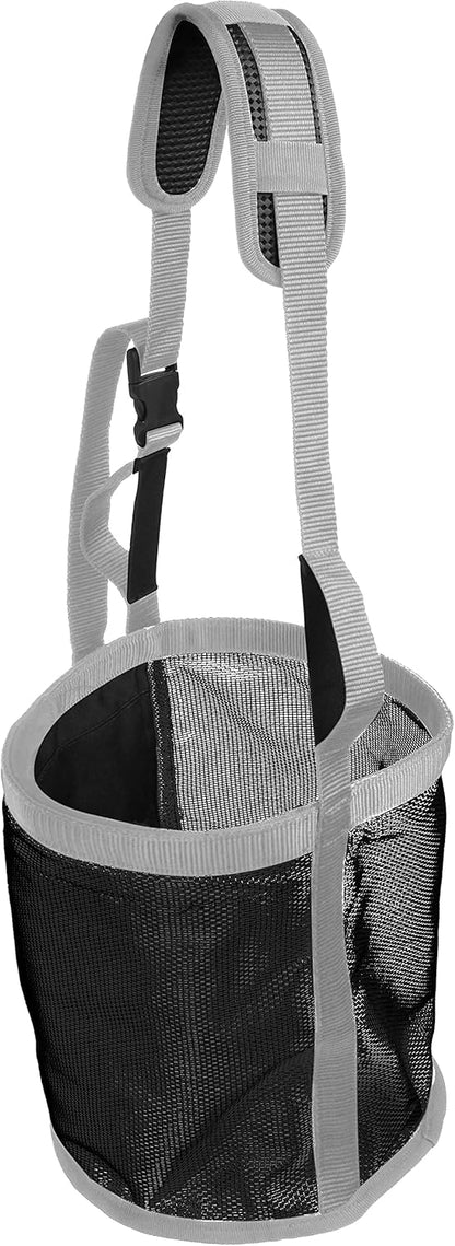 Majestic Ally Horse Feed Bag, Heavy Duty Nylon Mesh Grain Feed Bag, Adjustable Strap with Durable
