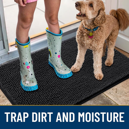 Smiry Dog Door Mat for Muddy Paws 48x30, Absorbs Moisture and Dirt Doormat, Non-Slip Washable Quick