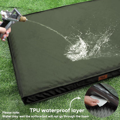 Outdoor Dog Bed for Small Dogs, Waterproof Dog Crate Bed for Small Dogs, Orthopedic Egg Crate Foam