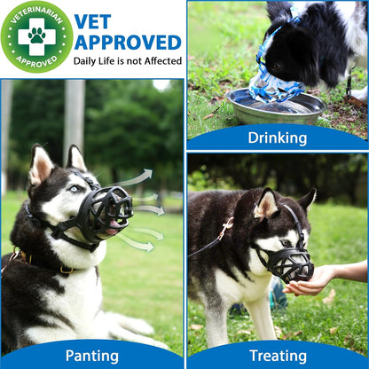 Mayerzon Dog Muzzle, Breathable Basket Muzzles for Small, Medium, Large and X-Large Aggressive Dogs