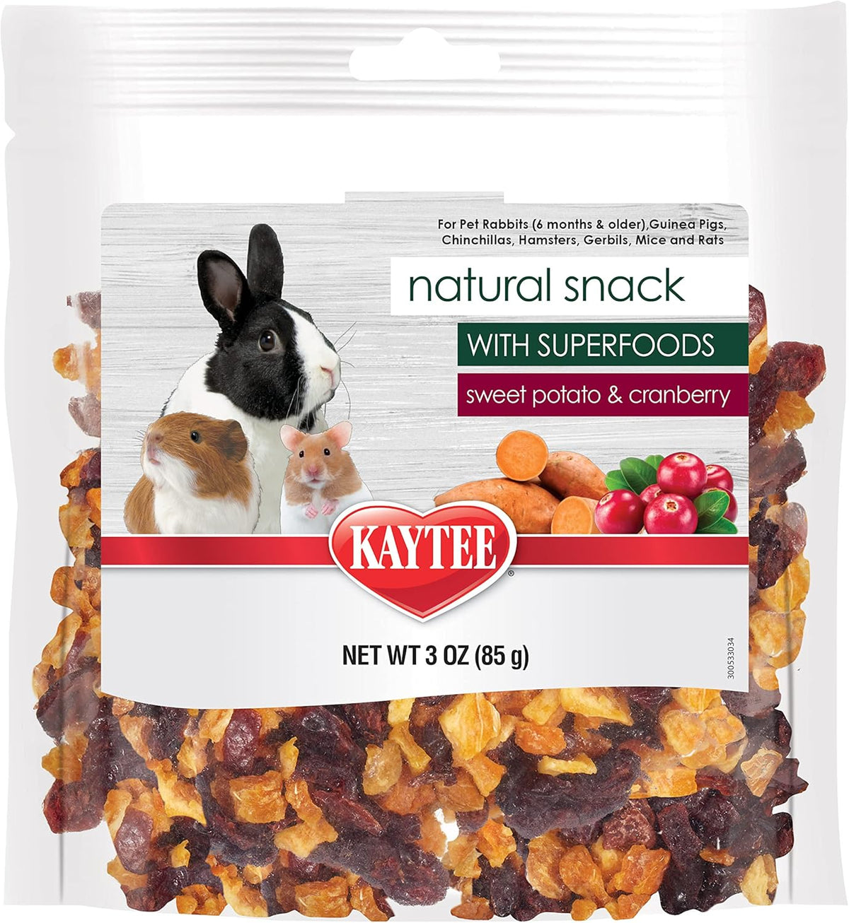 Kaytee Natural Snack with Superfoods For Pet Guinea Pigs, Rabbits, Hamsters, and Other Small