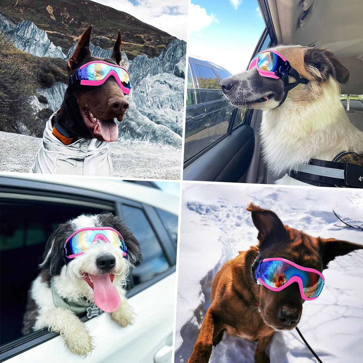Dog Goggles Dog Sunglasses for Medium to Large Breed Anti-UV Eye Protection with Adjustable Straps
