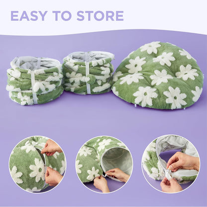 Lesure Large Cat Tunnel Bed - Cute Donut Bed for Indoor Cats with Washable Circle Cushion, Round
