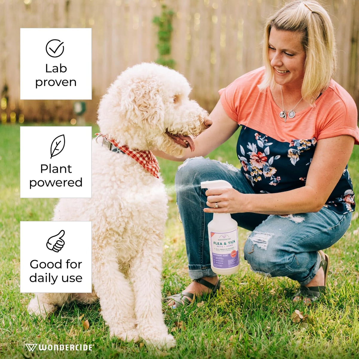Wondercide - Flea, Tick & Mosquito Spray for Dogs, Cats, and Home - Killer, Control, Prevention