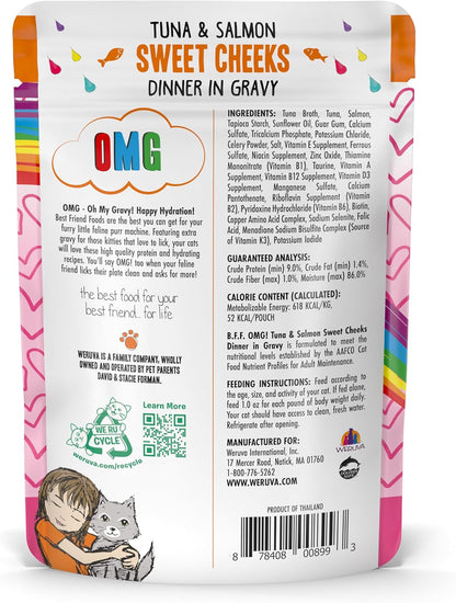 Weruva B.F.F. OMG - Best Feline Friend Oh My Gravy!, Tuna & Salmon Sweet Cheeks with Tuna & Salmon