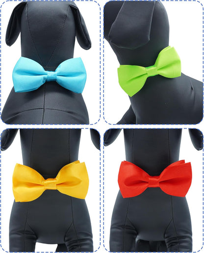 PET SHOW 12 Pack Plain Large Dogs Collar Embellishment Attachment Bow Ties for Medium Large Dogs