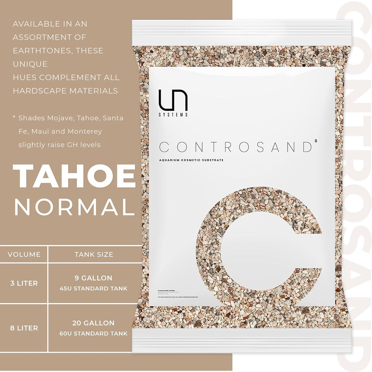Ultum Nature Systems Controsand Tahoe Aquarium Sand (8L) - Aquarium Sand for Freshwater Tank