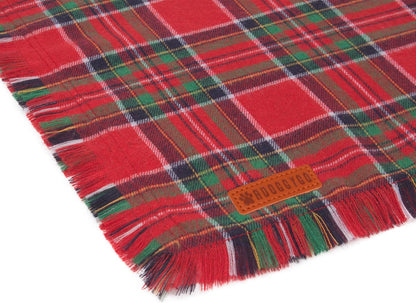 ADOGGYGO Christmas Dog Bandanas with Tassels Edges, Stylish Plaid Dog Christmas Scarf Bib, Multiple