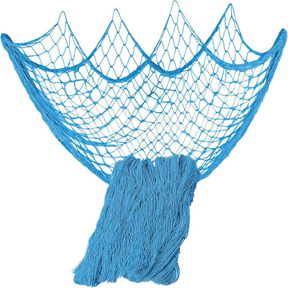Nature Fish Net Wall Decoration with Shells, Ocean Themed Wall Hangings Fishing Net Party Decor for