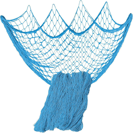 Nature Fish Net Wall Decoration with Shells, Ocean Themed Wall Hangings Fishing Net Party Decor for