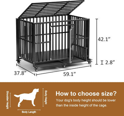 Polar Aurora Heavy Duty Dog Crate, Foldable Indestructible Dog Kennel, Escape Proof Extra Large Dog