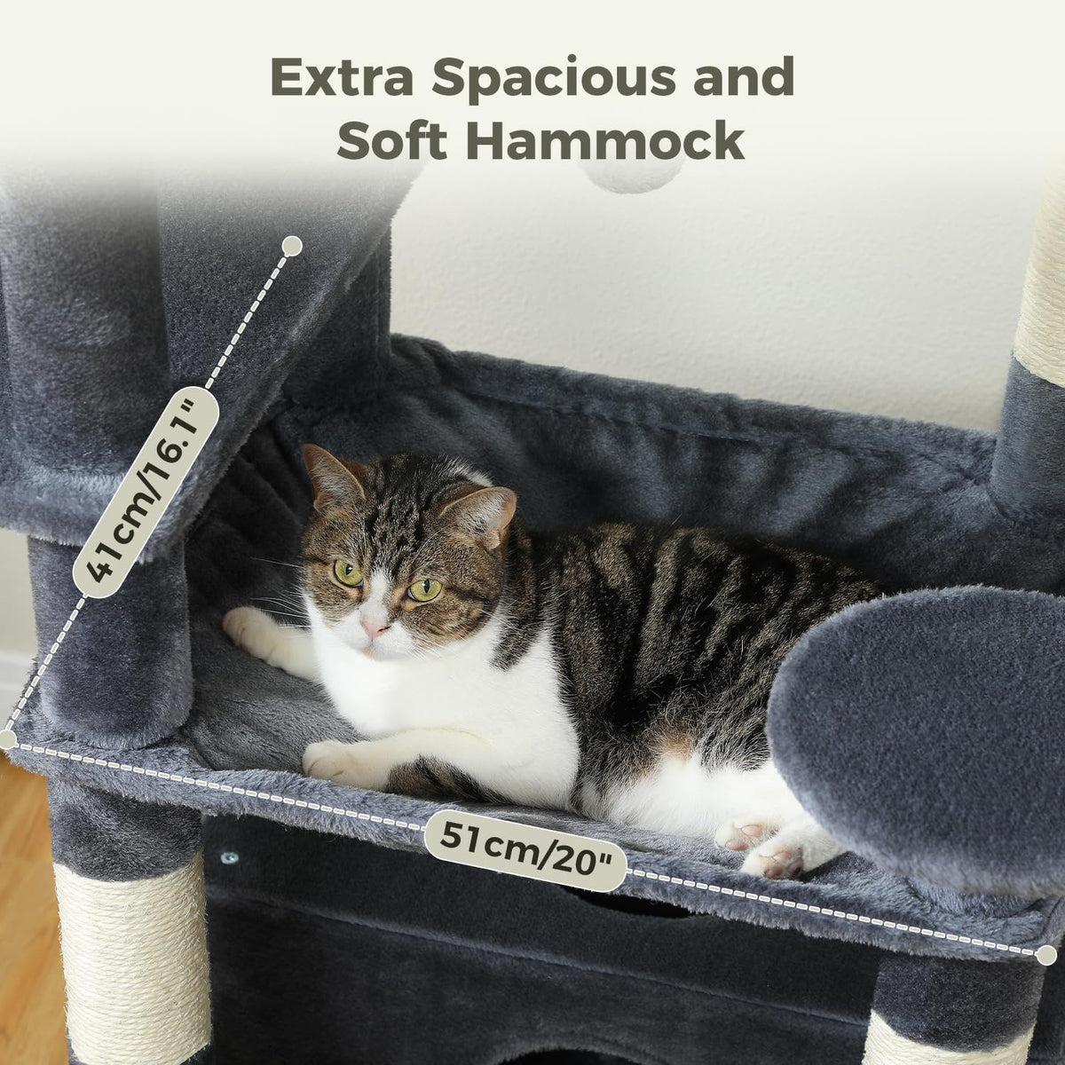 PAWZ Road Large Cat Tree, 72 Inches Cat Tower for Large Cats, Cat Condo with Sisal-Covered