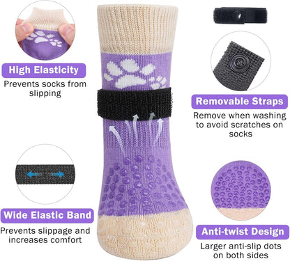 SCENEREAL Anti Slip Dog Sock to Prevent Licking Paws for Hardwood Floors, Boots & Paw Protector