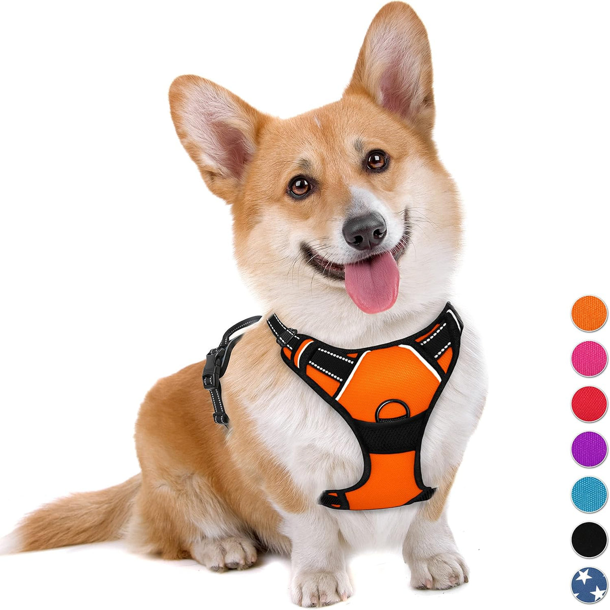 BARKBAY No Pull Dog Harness Large Step in Reflective Dog Harness with Front Clip and Easy Control