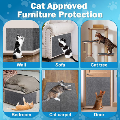 Cat Scratch Couch Furniture Protector, Adhesive Cat Scratch Pad Deterrent for Furniture, DIY