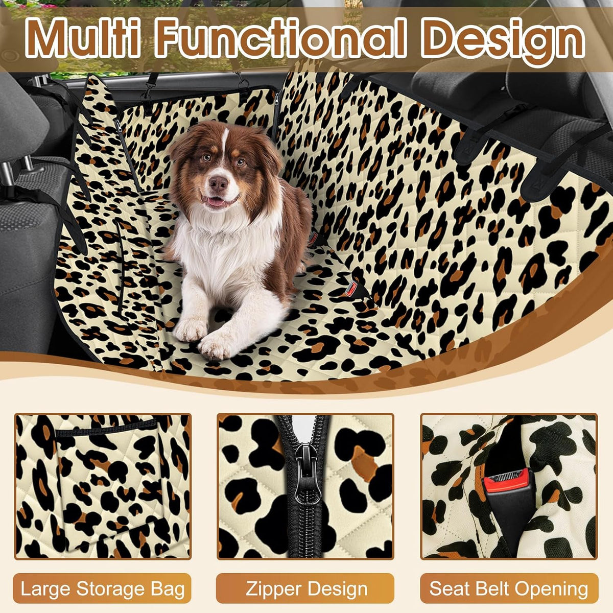 Dog Car Seat Cover, Durable Waterproof Scratch Proof Nonslip Dog Hammock, Back Seat Covers with