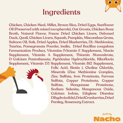 Made by Nacho Dry Cat Kibble 4lb Bag, High Protein Premium Cat Food with Freeze Dried Pieces