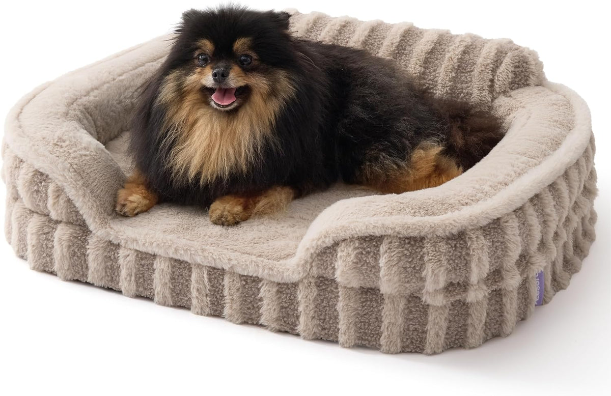 LE SURE Cute Dog Bed for Small Dogs, Orthopedic Waterproof Small Pet Beds with Sides, Non-Slip