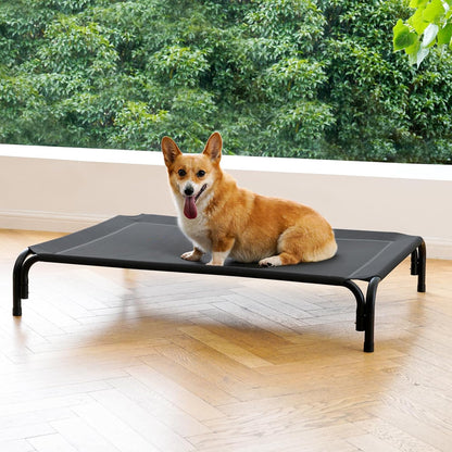 Elevated Dog Bed Raised Outdoor Dog Cot for Medium Dogs, Installation Requires No Tools, Frame with