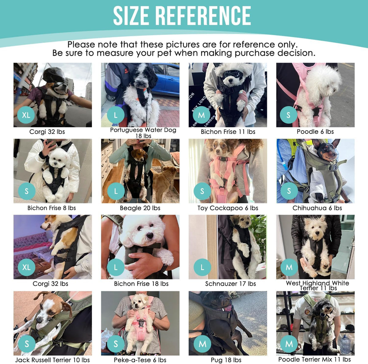 Lukovee Dog Backpack Carrier, Legs Out Easy-fit Dog Front Carrier for Small Medium Dogs,Adjustable