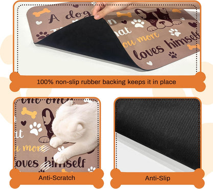 Pet Feeding Mat for Floors Waterproof Dog Mat for Food and Water Absorbent Quick Dry Non Slip mat