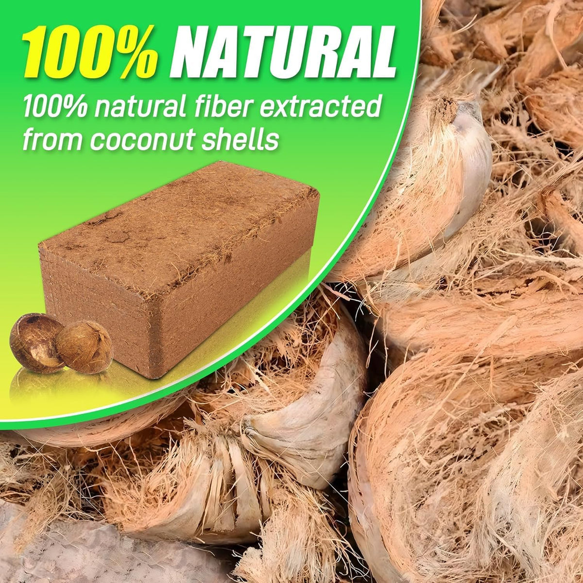 Coco Coir Brick for Plants-12 Pack Premium Coconut Bricks, 100% Organic Peat Moss, Fiber Coconut