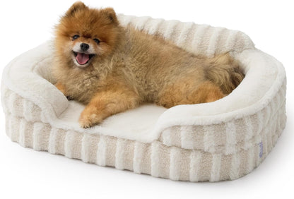 LE SURE Cute Dog Bed for Small Dogs, Orthopedic Waterproof Small Pet Beds with Sides, Non-Slip