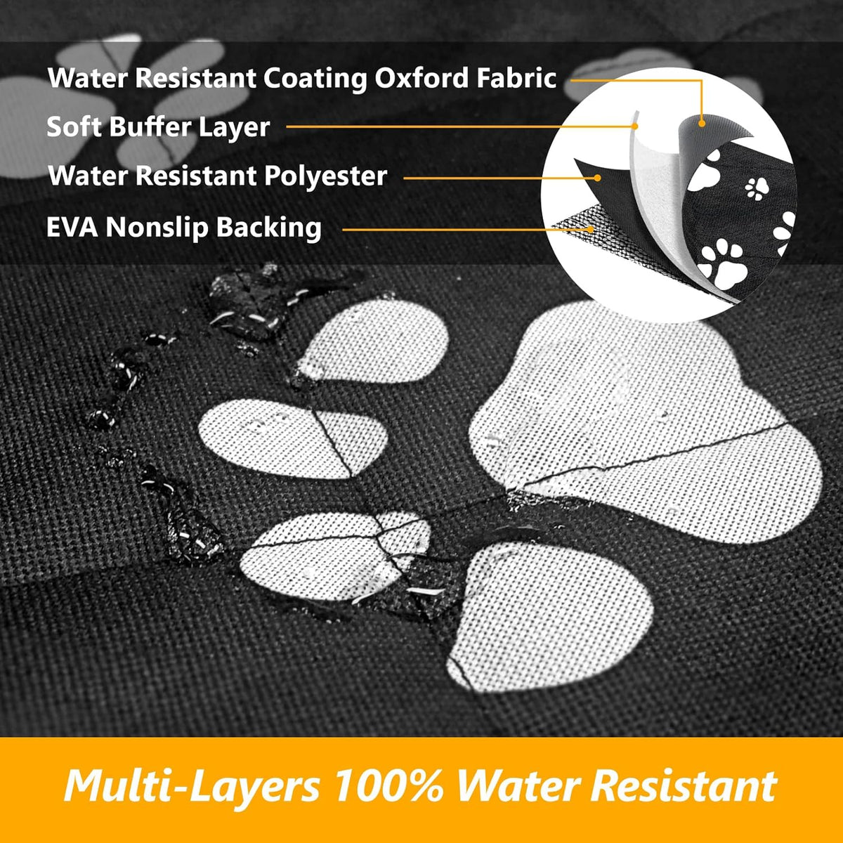 F-color SUV Cargo Liner for Dogs, Upgraded Extra Large Water Resistant Pet Cargo Cover Dog Seat