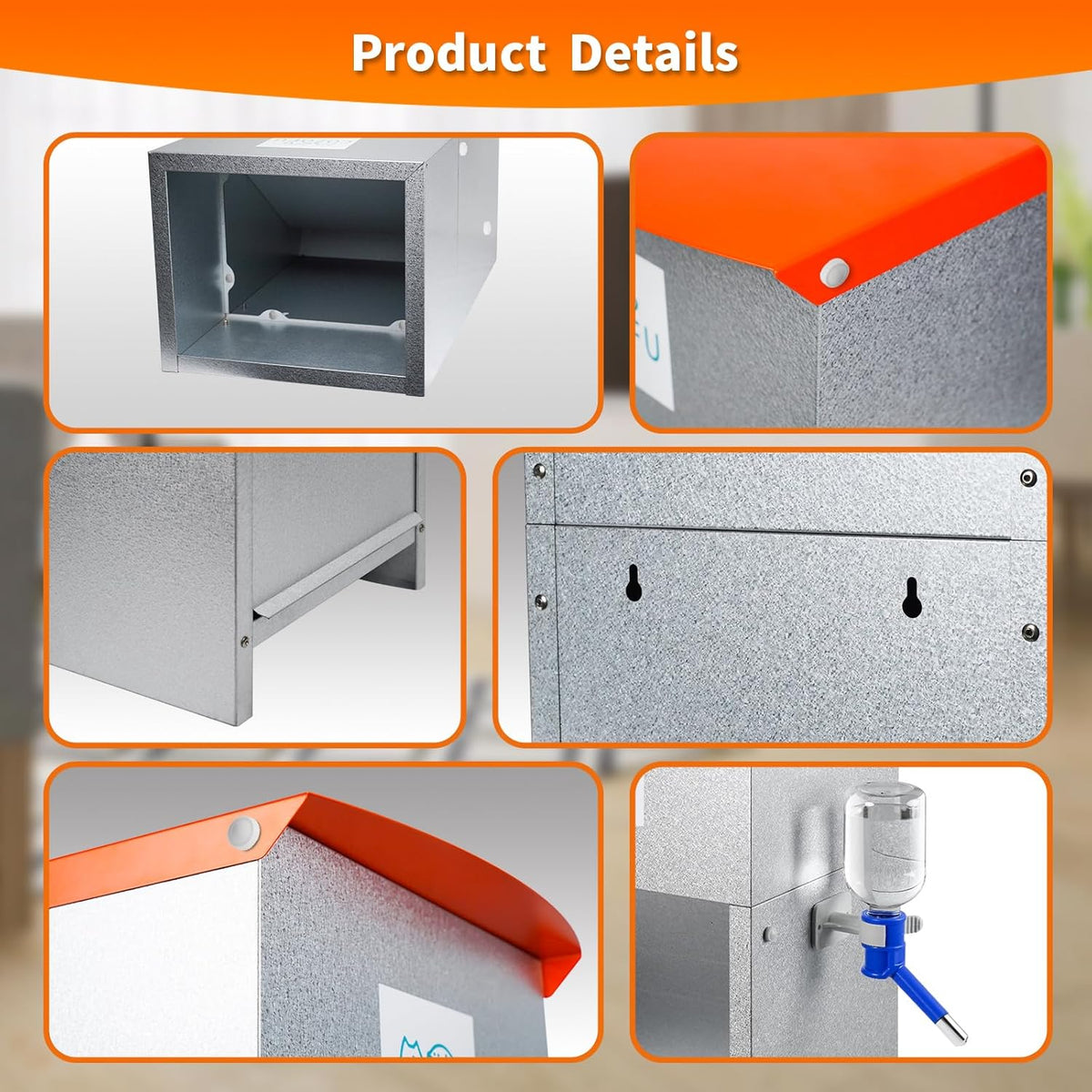 Automatic Gravity-Fed Dog Feeder with Water Bowl - Galvanized Steel Indoor/Outdoor Pet Food Station