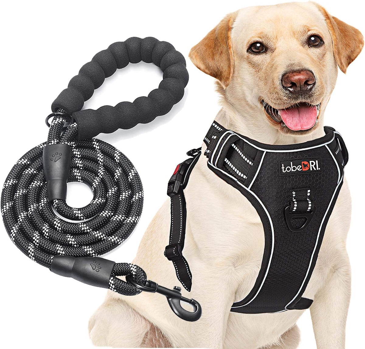 No Pull Harness with A Free Heavy Duty 5ft Leash for Medium Large Dog Adjustable Reflective Oxford