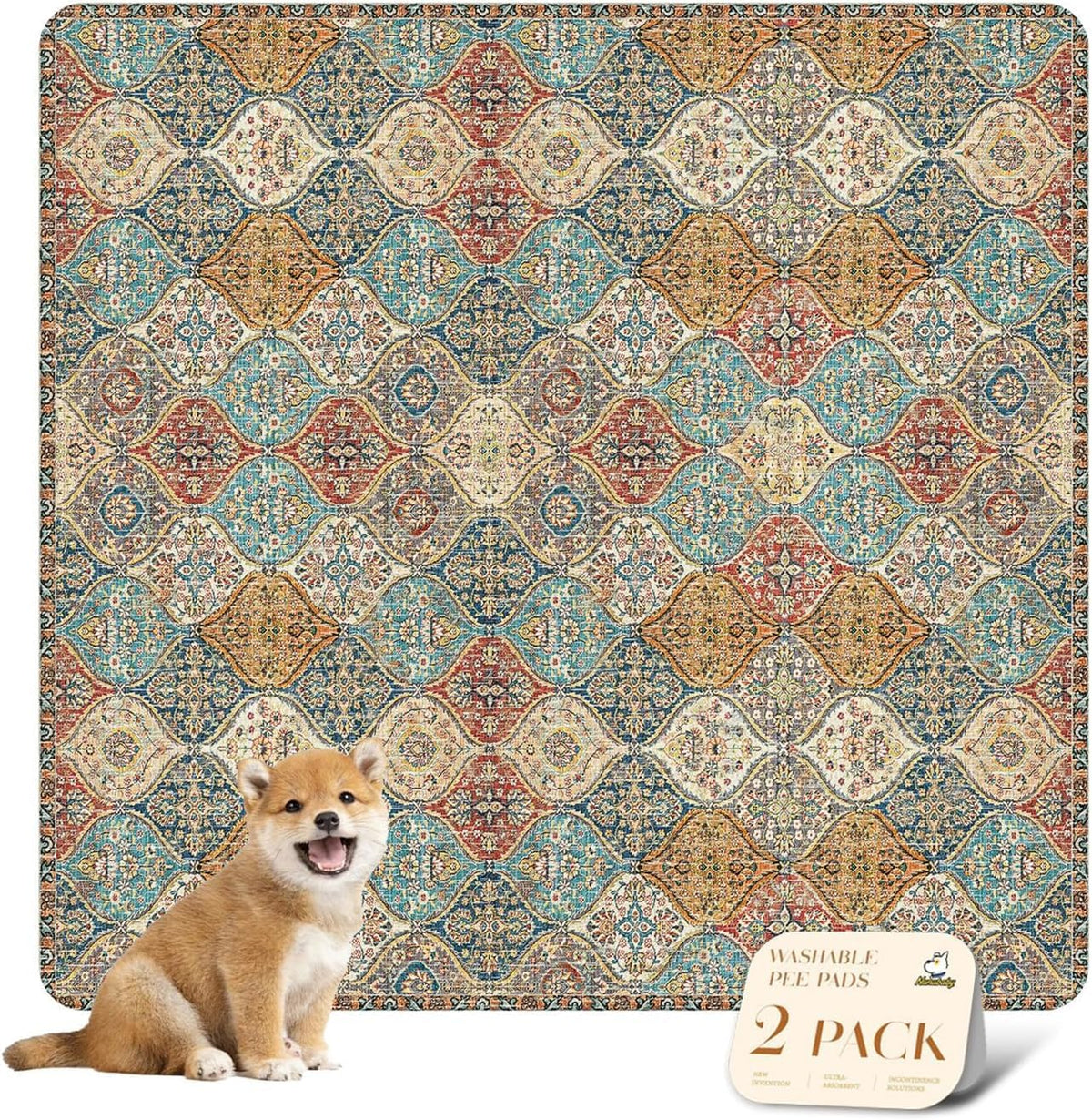 nunubaby Reusable Potty Pads for Dogs for Crates and Floors. Washable Pee Pads for Dogs, Stylish