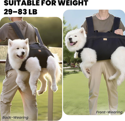 Dog Lift Harness Backpack Carrier for Large Dogs, Full Body Sling with Handle, Dog Harness for