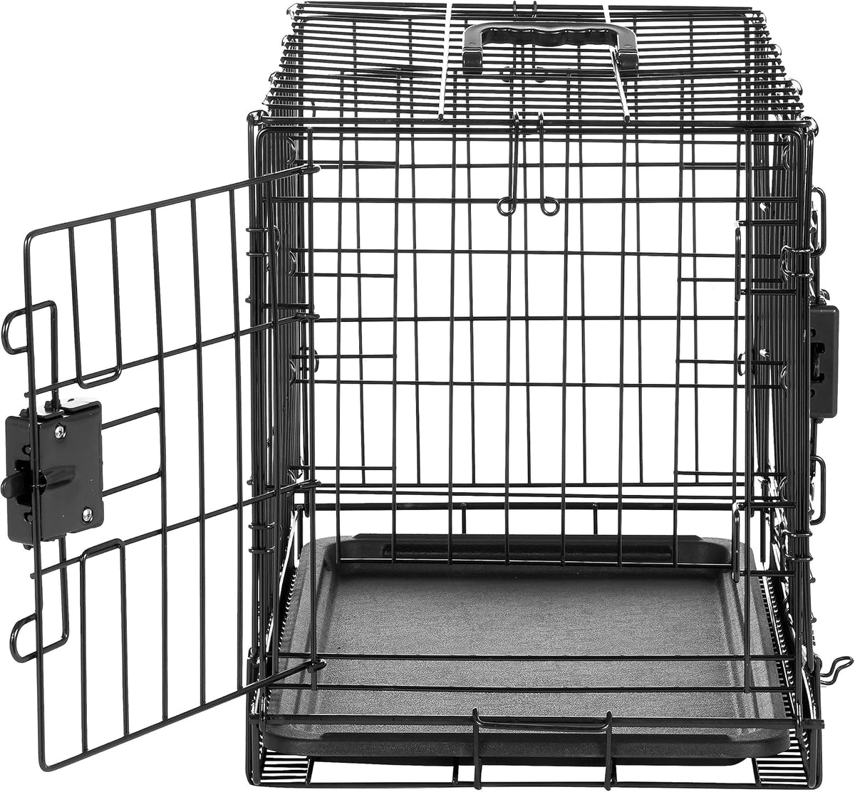 Amazon Basics Durable,Foldable Metal Wire Dog Crate with Tray, Double Door, Divider, 22 x 13 x 16