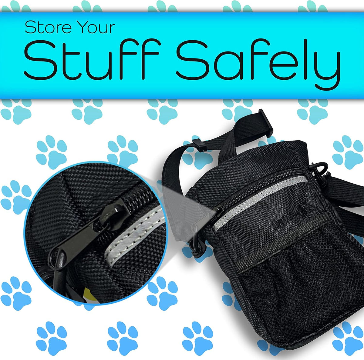H&H Pets Dog Treat Pouch with Shoulder Strap, Waste Bag Dispenser, Dog Treat Pouch, Training