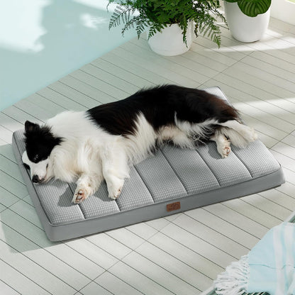 Bedsure Cooling Dog Bed for Crate - Large Orthopedic Flat Puppy Beds with Removable Washable Cover