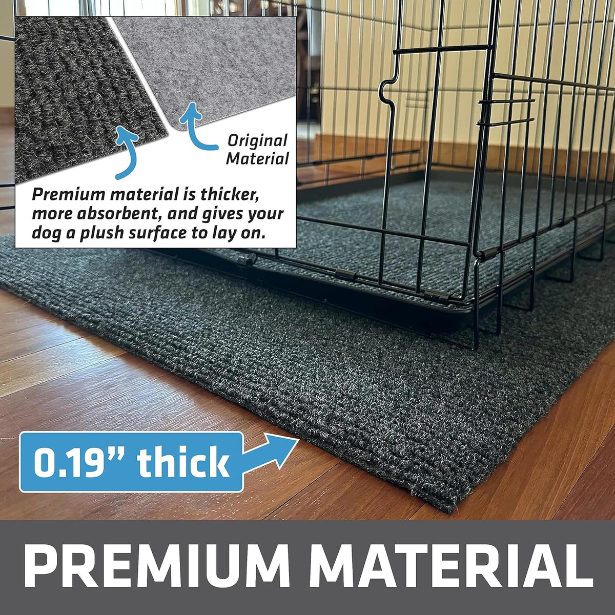 Drymate Premium Dog Crate Mat Liner, Absorbent, Waterproof, Non-Slip, Washable Puppy Pee Pad for