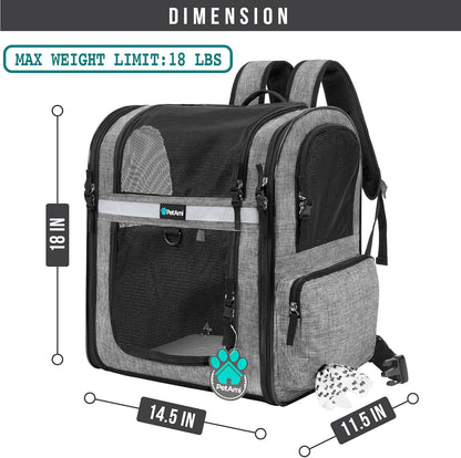 PetAmi Dog Backpack Carrier for Small Large Cat, Pet, Puppies, Ventilated Pet Hiking Backpack