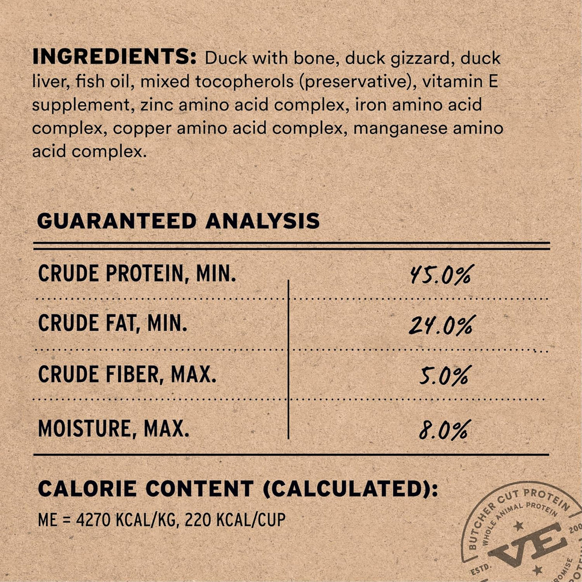 Vital Essentials Freeze-Dried Raw Duck Meal or Mixer Dog Food Crunchy Mini Nibs, 14 oz