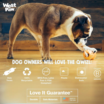 West Paw Zogoflex Qwizl Interactive Treat Dispensing Dog Puzzle Treat Toy for Dogs, Granny Smith