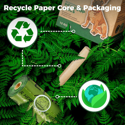 Biodegradable Dog Poop Bags 150 Count 10 Rolls with Dispenser, Thicken and Leak Proof Poop Bag