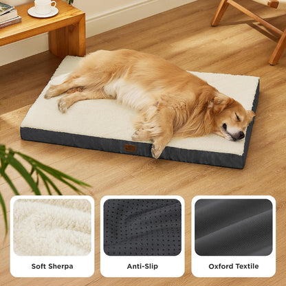 Bedsure XL Dog Beds Large Sized Dog -Orthopedic Flat Extra Large Pet Beds with Removable Washable