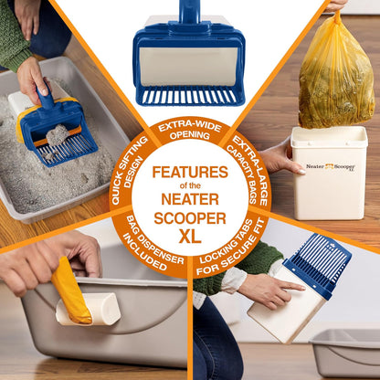 Neater Pet Brands Neater Scooper XL Cat Litter Scoop, 195 Refill Bags – Extra-Large Capacity