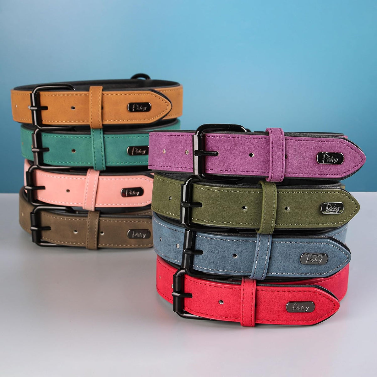 Didog Soft Padded PU Leather Dog Collar, Breathable and Adjustable Dog Collars for Small Dogs