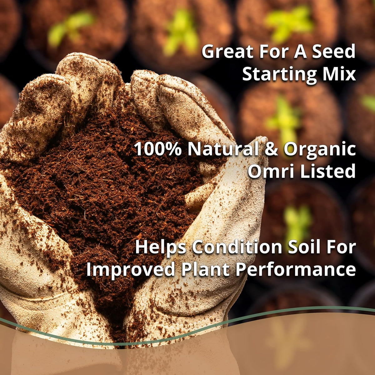 Coco Bliss (10lbs) - Organic Coco Coir for Plants - OMRI-Listed Coco Coir Brick for Garden Soil &