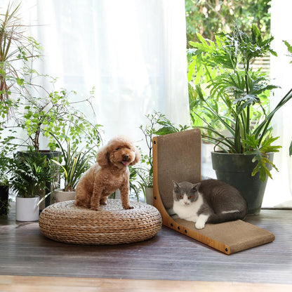 FUKUMARU Cat Scratcher, 18.9 Inch L Shape Cat Scratch Pad, Vertical Cat Scratcher Wall Mounted, Cat